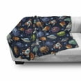 thumbnail image 3 of Space Soft Flannel Fleece Blanket, Futuristic Science Fiction Comic Planet Spaceships Androids Rockets Ufo Illustration, Cozy Plush for Indoor and Outdoor Use, 50" x 60", Multicolor, by Ambesonne, 3 of 6