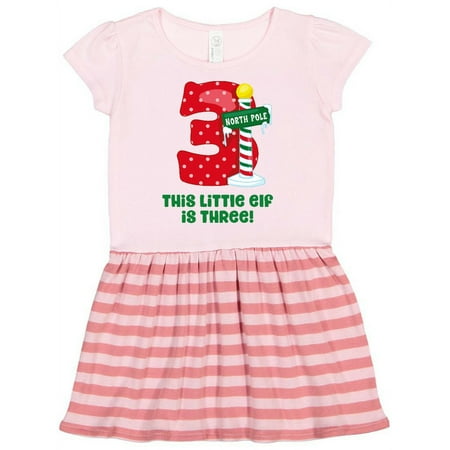 

Inktastic Little Elf 3rd Birthday Gift Toddler Girl Dress