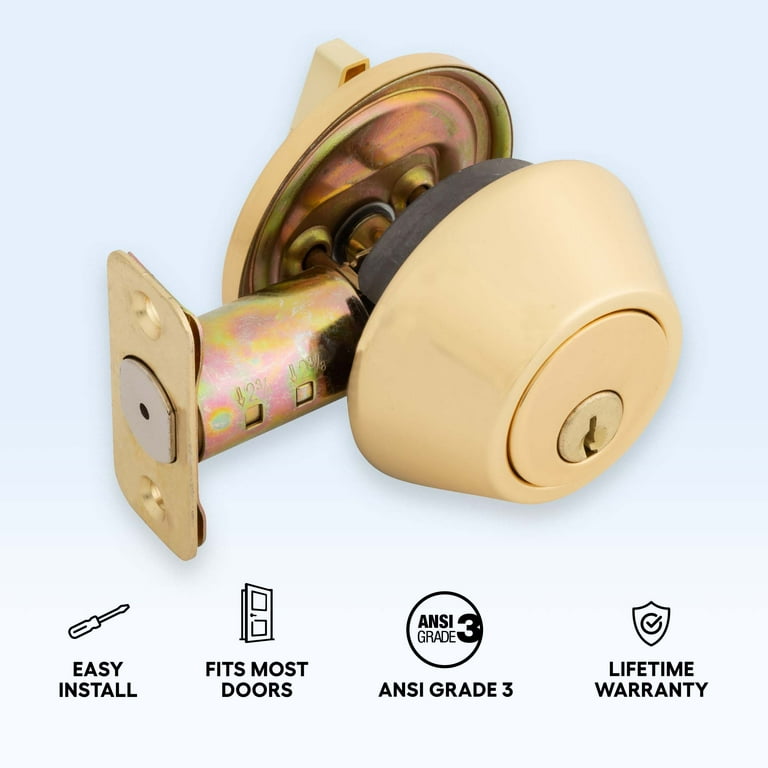 Hyper Tough, Keyed Entry Single Cylinder Steel Deadbolt Hyper Tough, Keyed Entry Single Cylinder Steel Deadbolt
