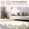 thumbnail image 2 of ODIKA 2'x3' Machine Washable Non-Slip Area Rug, French Provincial Botanical Scroll with Laurel Sprigs and Petal Motifs High Traffic Rug, Peach, 233027, 2 of 7