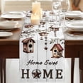 thumbnail image 3 of Table Runners 70 Inches Long Dress Scarves, Sweet Home Farmhouse Coffee/Dining/Kitchen Table Decor, Holiday Table Runner, Western Stars Bird Houses White Wood Plank 13x70 Inch, 3 of 9