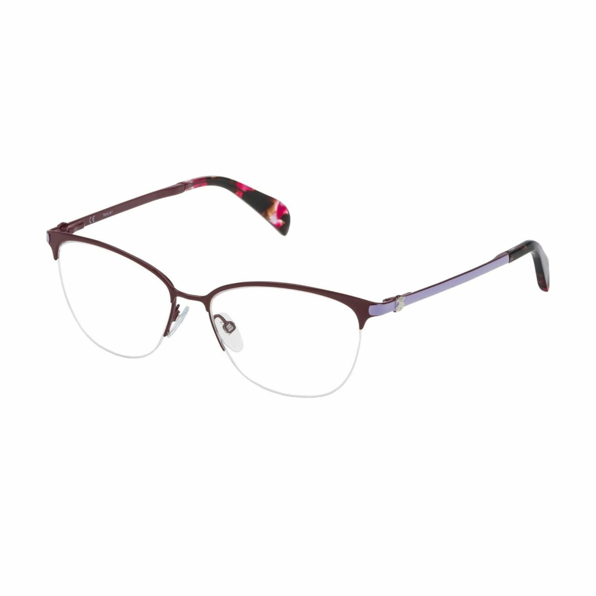 Tous VTO350-0R50 Lilac Garnet Cat-Eye Women's Metal Eyeglasses ...