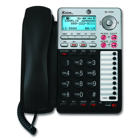 AT&T ML17939 Two-Line Speakerphone with Caller ID and Digital Answering System