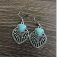 thumbnail image 5 of HOOUN Vintage Silver Turquoise Ear Hook Stud Dangle Drop Earrings Women Jewelry A Pair-#11, 5 of 5