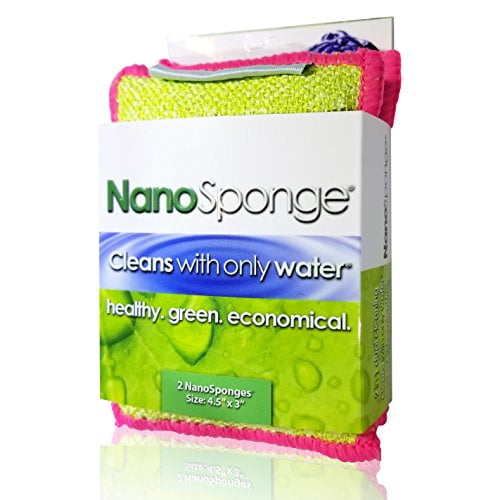 Éponge Nano pour Nettoyage de Cuisine. Éponge de Cuisine et de Vaisselle de Taille Moyenne, Usage Quotidien. Lot de 2. 4.5 x 3 Pouces