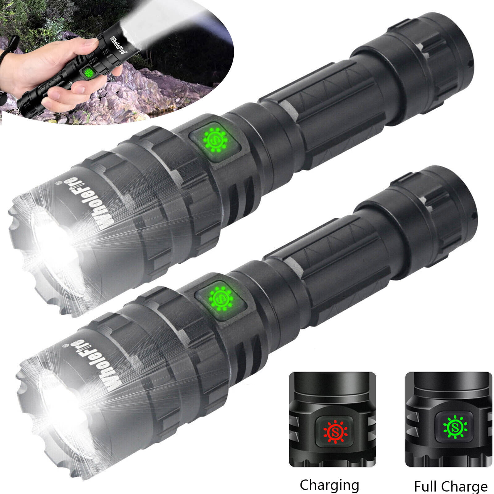 heilig Vernietigen helling G700 Rechargeable 800lm LED Flashlight Set with 1* Battery/1x Battery  Charging Slot/ AC Charger/Car Charge Super Bright Tactical Flashlight  Zoomable Torch for Home Camping Emergencies - Walmart.com