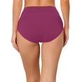 thumbnail image 3 of CURVY GLAM Mother's Day Women's Panties High Waist Tummy Control Solid Color Full Coverage Briefs XXL Purple, 3 of 4