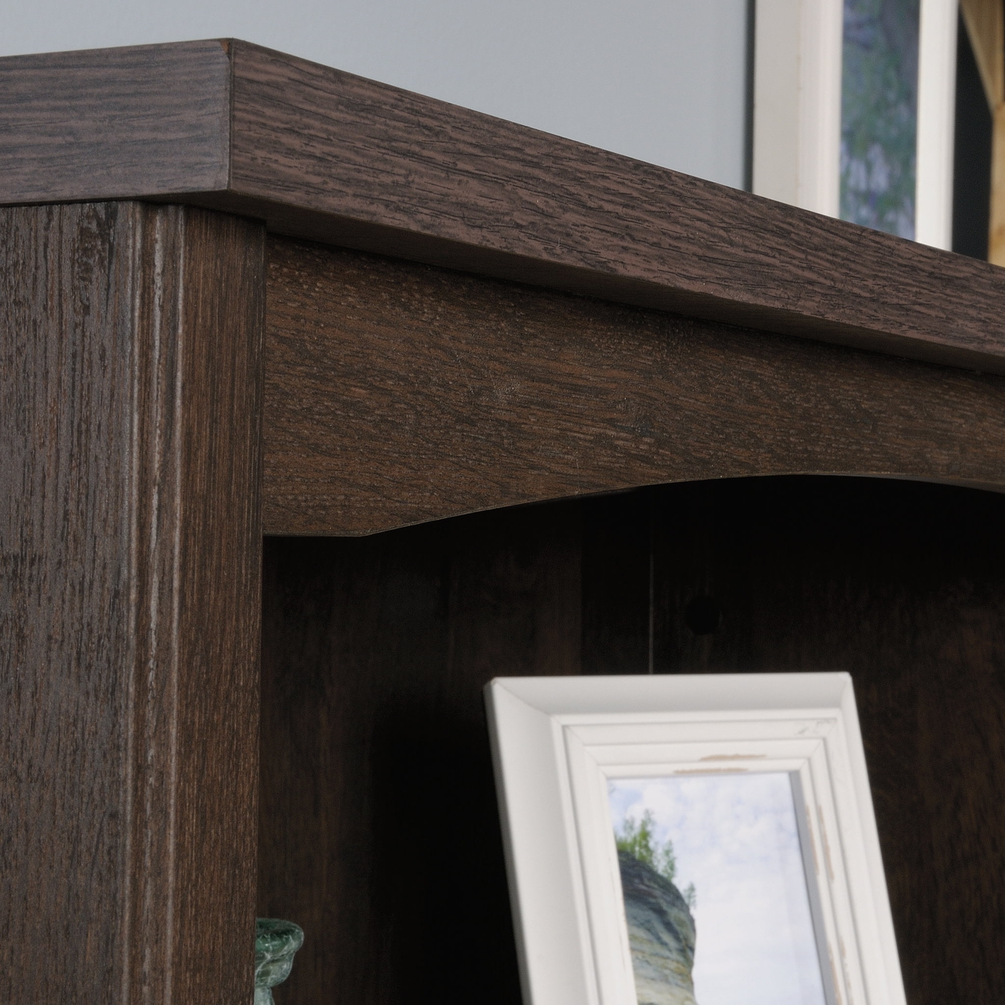 Sauder Costa 2 Shelf Bookcase Hutch, Coffee Oak Finish