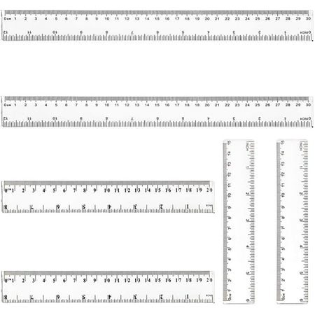 67 Ruler 6 PCS Plastic Ruler Set, Clear Ruler Transparent Straight Ruler Shatter ...