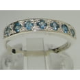 thumbnail image 3 of LBG 925 Sterling Silver Natural Aquamarine Womens Band Ring - Sizes 4 to 12 Available, 3 of 6