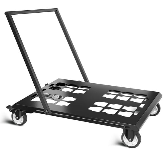 Upgraded Heavy Duty Toolbox Dolly with Handle, Compatible with Mil.Waukee Packout Toolbox, Double Storage, Thickened Carbon Steel Frame