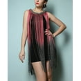 thumbnail image 2 of Embellished Neck 1920s Fringe Tassel Charleston Tango Dance Dress Red/black, 2 of 3