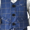 thumbnail image 4 of Hiijoy Toddler Boys Outfits Long Sleeve Dress Shirt Plaid Waistcoat Pants Suit, Sizes 2-3T, 4 of 5