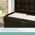 thumbnail image 3 of Suncast Coffre de Terrasse de Rangement Extérieur en Résine Moyen de 50 Gallons avec Siège, Java, 3 of 8