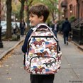 thumbnail image 6 of FUIALDOLG Waterproof Backpack for School Elementary School, Polyester Multi Pocket Bookbag, Horse Racing American Flag Pattern, 6 of 10