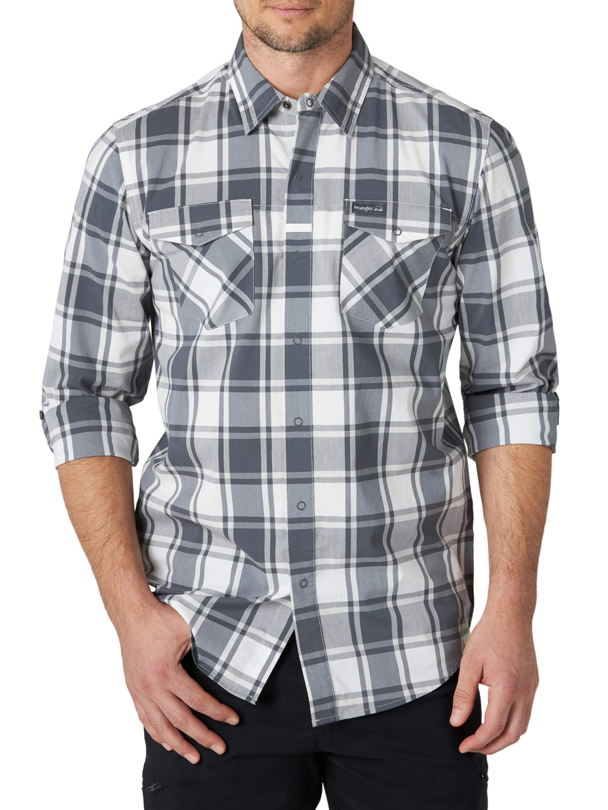 Wrangler Men's Long Sleeve Plaid Outdoor Utility Shirt - Walmart.com