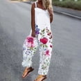 thumbnail image 2 of Dyegold Jumpsuits for Women Casual, Summer Jumpsuits for Women Wide Leg Floral Print Casual Summer Lightweight Bib Overall Sleeveless ​Square Neck ​Rompers, 2 of 7