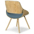 thumbnail image 4 of Simpli Home Malden Bentwood Dining Chair with Wood Back in Light Wood in Denim Blue Linen Look Fabric, 4 of 12