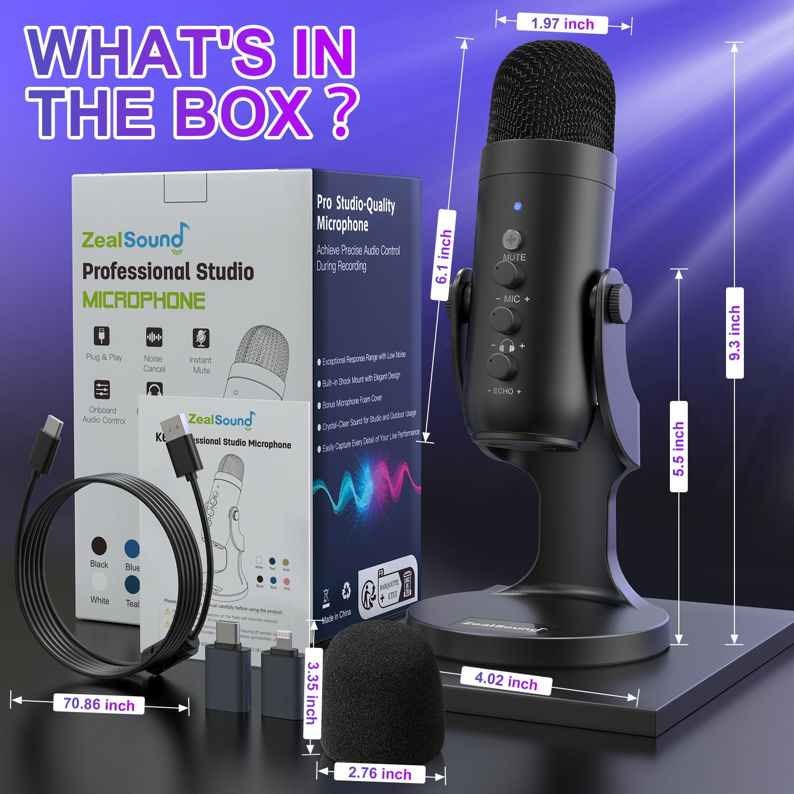 ZealSound K66 USB Condenser Gaming Microphone photo 8