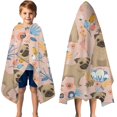 thumbnail image 3 of Bulldog Dog and Flower Florals Hooded Bath Towel，50"x30" for Ages 3 To 12 Kids, Quick Dry Lightweight Soft Microfiber Hood Beach Towel Cover Up for Kids, 3 of 7