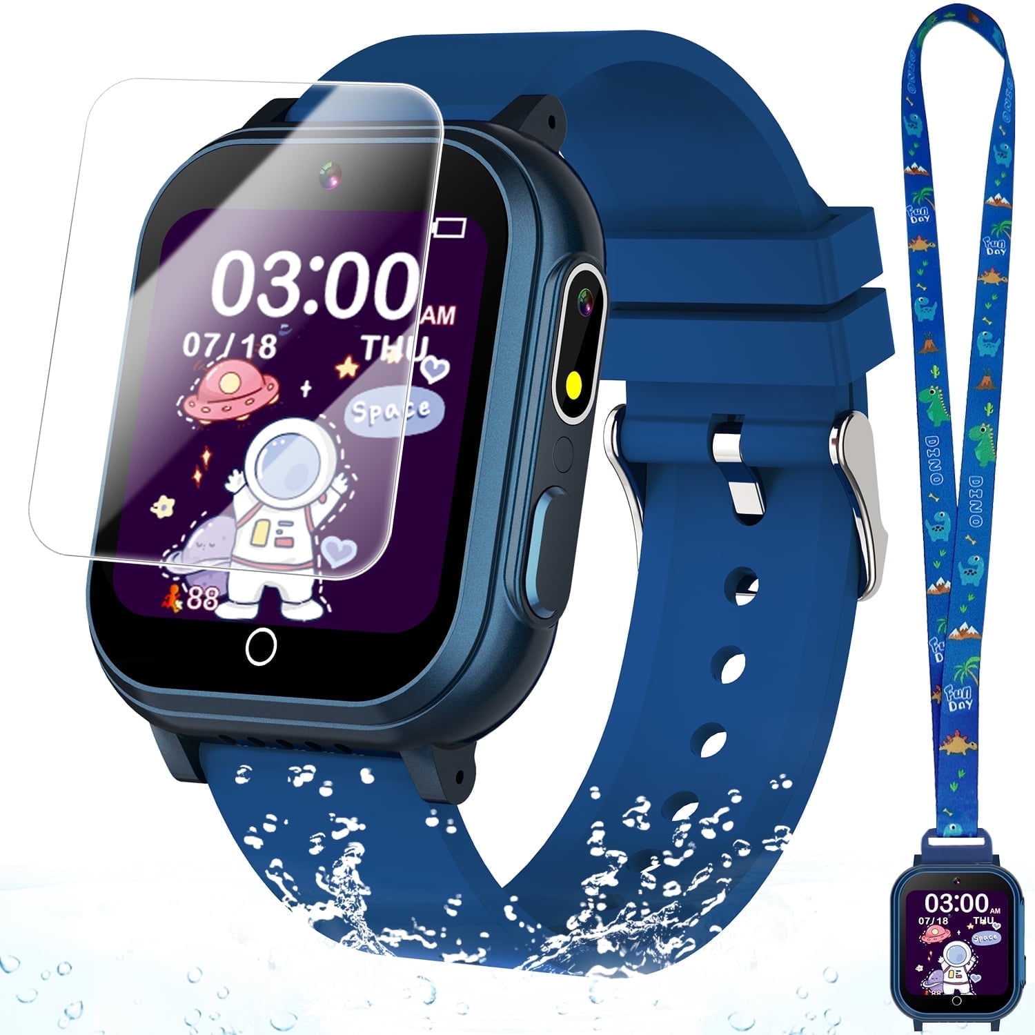 Vakzovy Waterproof Smart Watch for Kids Toys，Boys Age 5-12 with 32 Games, Dual Camera, Habit Tracking, Music Player, Video, Alarm Clock, HD Touchscreen Kids Smart Watch Birthday Gift for 3-12 Year Ol