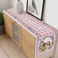 thumbnail image 4 of Easter Bunny Table Runner - 60 Inch Long, Kitchen Dining Table Runner Dresser Scarves, Spring Easter Eggs Chick Floral Pink Check Farmhouse Decor for Coffee Tables Wedding Party Banquet, 4 of 8