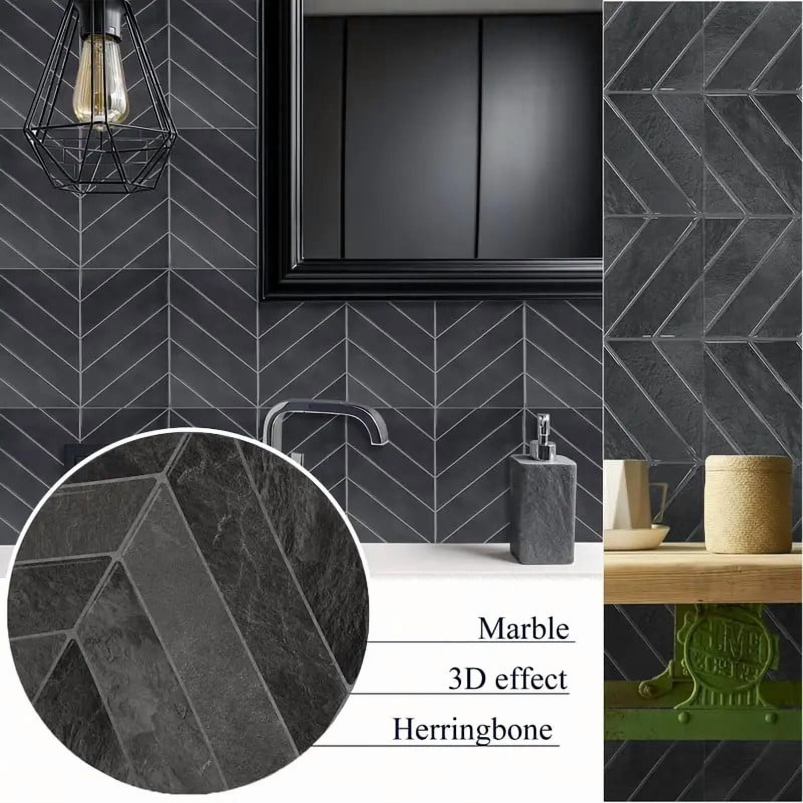 Peel and Stick Backsplash - 20 Sheets of 11.4" x 9" - 3D Adhesive Peel and Stick Tile Backsplash for Kitchen, Bathroom, Wall Tile