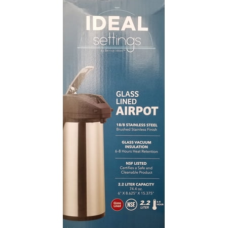 Ideal Settings by Service Ideas 2.2 Liter Glass Lined Airpot