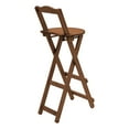 Folding Wood Bar Stools, Portable Bamboo 29.5" Tall Chair with Backrest