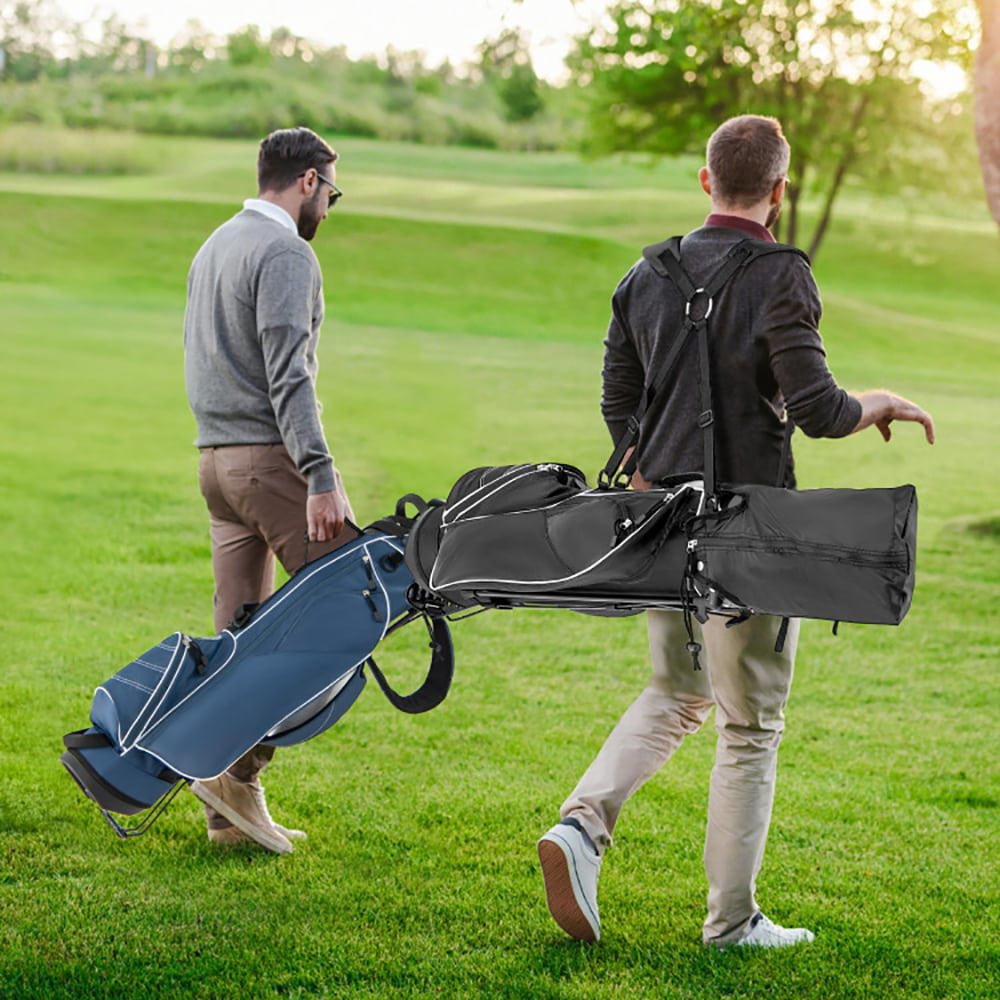 YYAo Golf Stand Bag,Golf Bag, Golf Bags with Stand, Golf Stand Cart Bag with 4 Way Divider Carry Organizer Pockets-Black