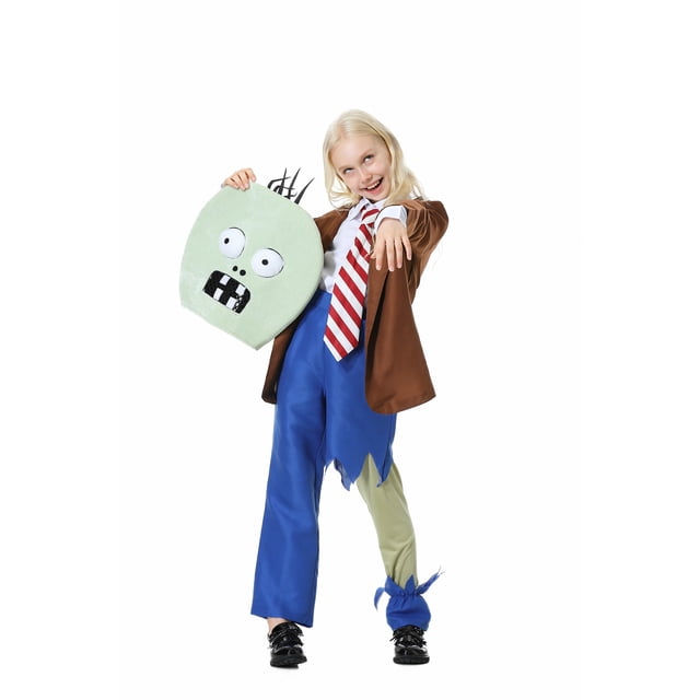 Disfraz de zombi con espuelas para cosplay de Halloween para niños adultos, serie temática de Plantas contra Zombies