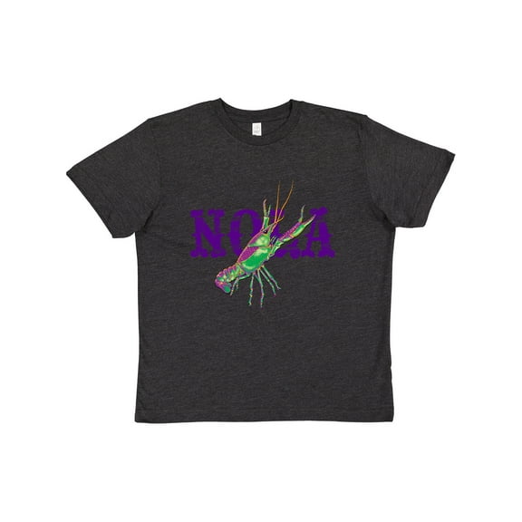 Inktastic NOLA Mardi Gras Crayfish in Purple Youth T-Shirt