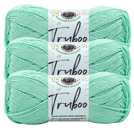 Lion Brand Yarn Truboo Mint Yarn 3 Pack