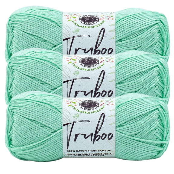 Lion Brand Yarn Truboo Mint Yarn 3 Pack