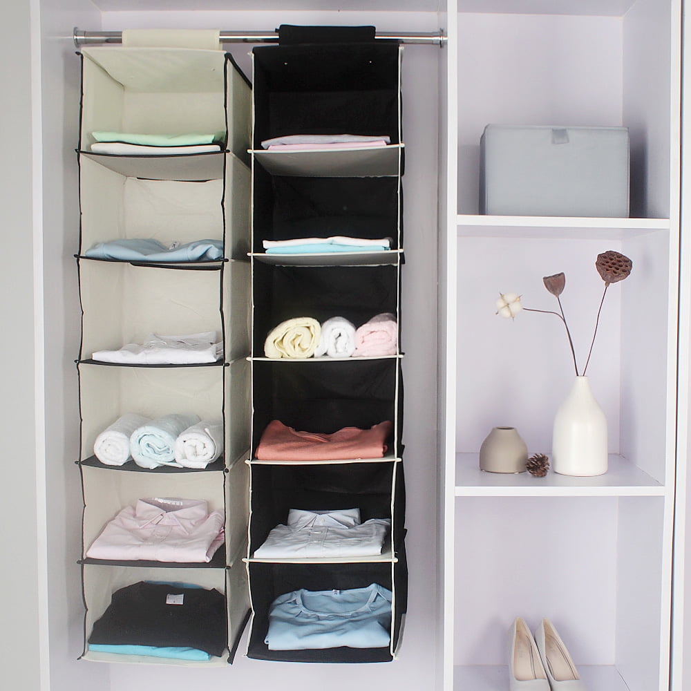 Hanging Closet Organizers 6Shelf Fabric Closet Hanging Type Multi