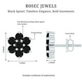 thumbnail image 6 of Rosec Jewels 1.25 CT Black Spinel Floral Cluster Stud Earrings, 925 Sterling Silver, 6 of 7