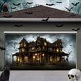 thumbnail image 3 of 8X6 ft Happy Halloween Garage Door Decoration Background Bat Scary Castle Bat Party Backdrop Black Horror Night Graveyard Photo Photography Booth Decor Banner Cover, 3 of 3