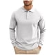 thumbnail image 1 of Blusa y camisa de manga larga con cuello vuelto para hombre, sudadera informal con botones de color liso, camisetas de poliéster para hombre con cuello vuelto de manga larga, 1 of 6