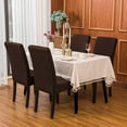 thumbnail image 6 of Subrtex Stretch Textured Grain Dining Chair Slipcover (Set of 4, Chocolate), 6 of 7