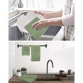 thumbnail image 5 of Vintage Forest Green Kitchen Dish Towels for Drying Dishes Set of 3, Farmhouse Retro Solid Color Linen Texture Waffle Weave Microfiber Hand Tea Bathroom Towels Quick Dry & Absorbent Towel 12x12, 5 of 7