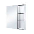thumbnail image 3 of ANGELES HOME 36" x 36" Tri-View Aluminum Bathroom Medicine Cabinet and Open Shelf Set with Adjustable Glass Shelves, Copper-Free Mirror, Recessed or Surface Mount, 3 of 7