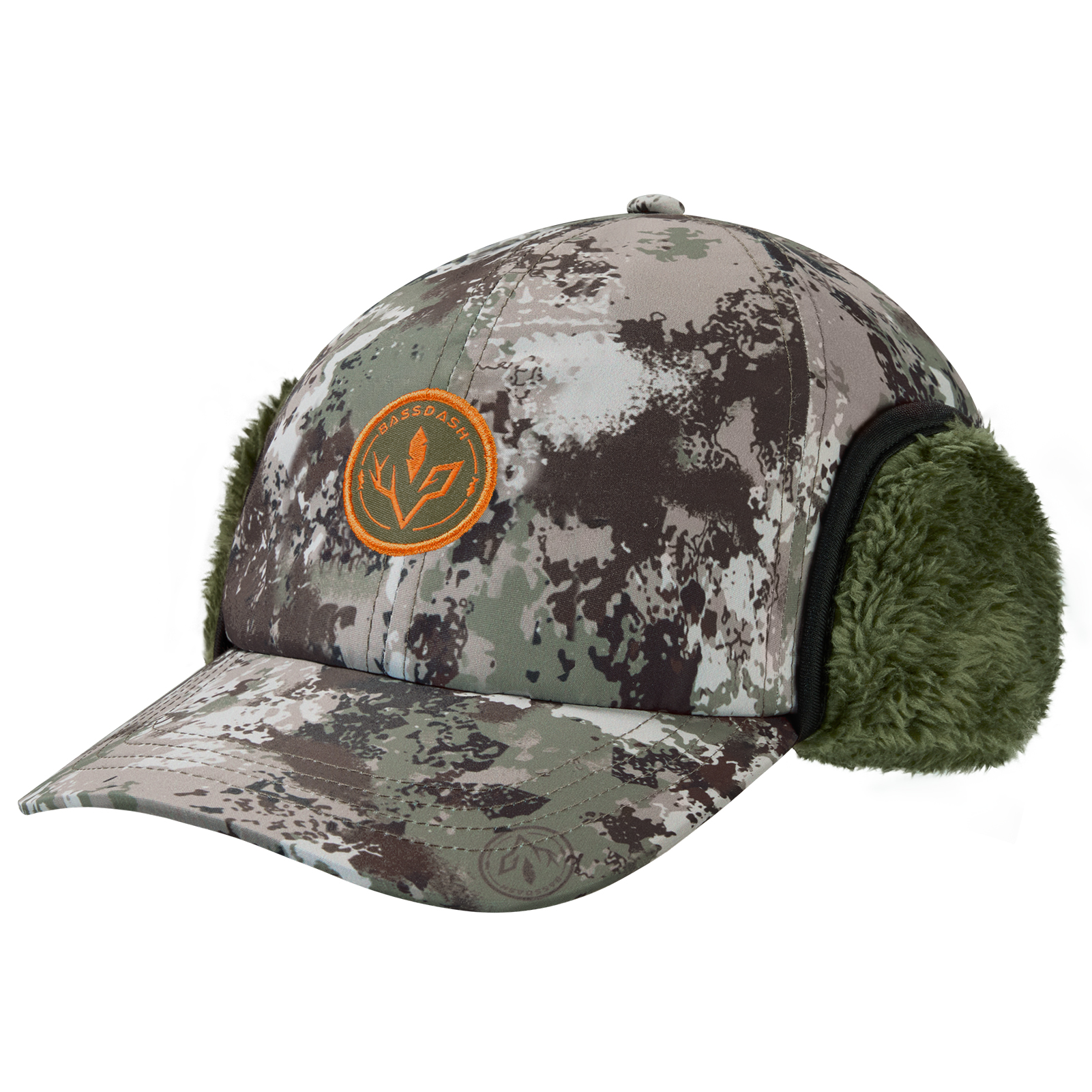 BASSDASH Warm Fleece Lined Hat with Ear Flap Winter Water Resistant Windproof Baseball Sports Cap for Hunting Hiking Fishing