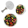 thumbnail image 2 of 4 Pcs Autumn Leaves Knobs for Kitchen Cabinet Cupboard Dresser Bookcase Drawer Pulls Handles Round Home Decor, 2 of 5