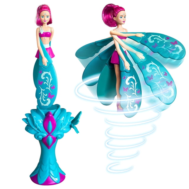 Sky Dancers Turquoise Twinkle – El juguete original de muñeca voladora – Funciona con cuerda, uso en interiores o exteriores, no requiere pilas, regalo para niños mayores de 6 años