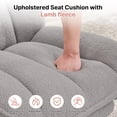 thumbnail image 3 of Daluvenix Office Chair, Ergonomic Extra Wide Big Desk Chair with Retractable Footrest, Height Adjustable Swivel Teddy Fleece Mid Back Home Chair with Wheels, Gray, 3 of 10