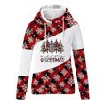 thumbnail image 2 of Seyurigaoka Women Juniors Elk Sweatshirt, Plaid Snowflake Long Sleeve Hooded Collar Tops, 2 of 3