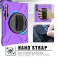 thumbnail image 3 of Dteck Rugged Case For Samsung Galaxy Tab S7 Plus 12.4-inch SM-T970 T975 T976, Heavy Duty Three Layer Rugged Hybrid Shockproof Case with 360 Rotating Stand / Hand Strap, Purple, 3 of 7