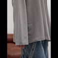 thumbnail image 4 of Camisetas de Larga Extragrandes para Mujer 2025, Camisetas Básicas de Cuello Redondo, Tops de Otoño, Ropa Informal de Entrenamiento Y2K Gris S, 4 of 10
