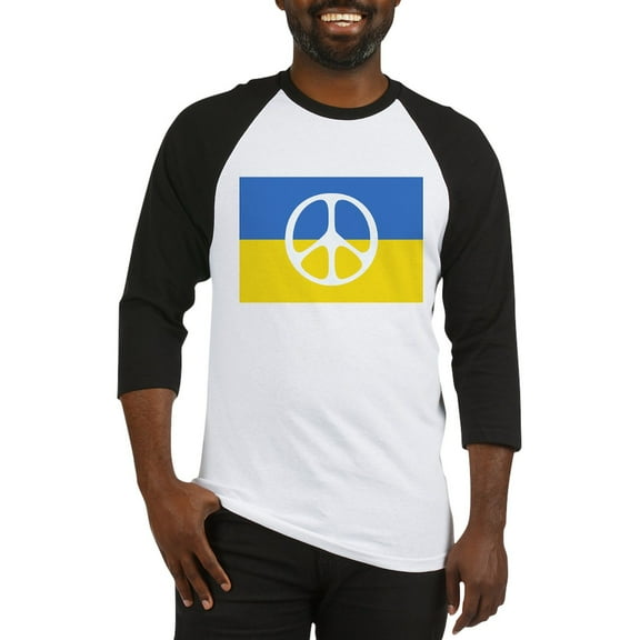 CafePress - Pray For Peace In Ukraine Baseball Jersey - Cotton Baseball Jersey, 3/4 Raglan Sleeve Shirt