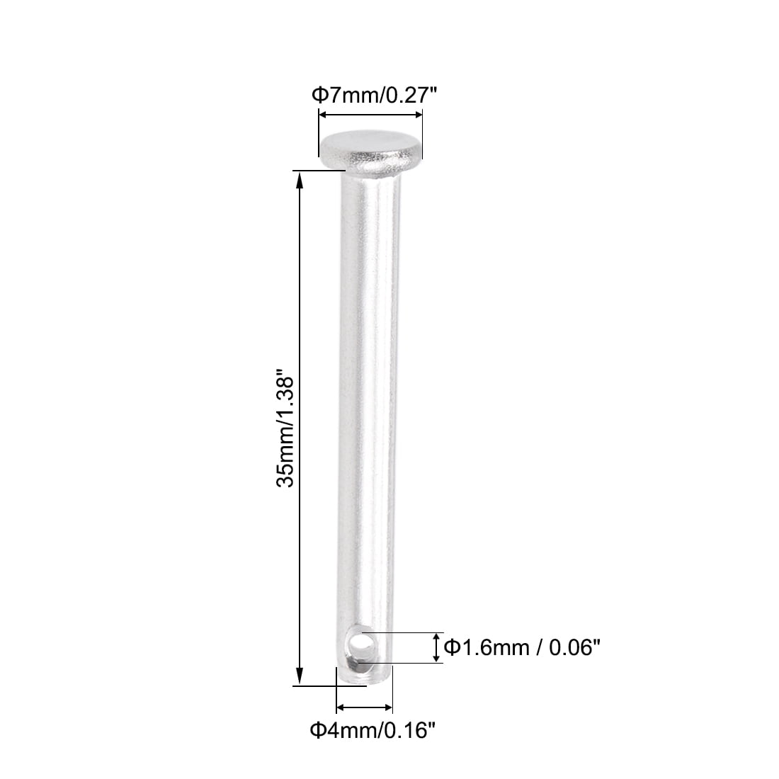 Uxcell 4-Pack Single Hole Clevis Pins – 4mm X 35mm Flat Head, 304 Stainless Steel, T-Shape Link Hinge Pin, Anti-Rust, For Machinery & DIY Projects